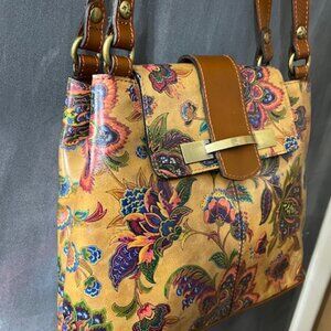 Patricia Nash Larone Shoulder Bag *New* Tan Floral French Tapestry Design